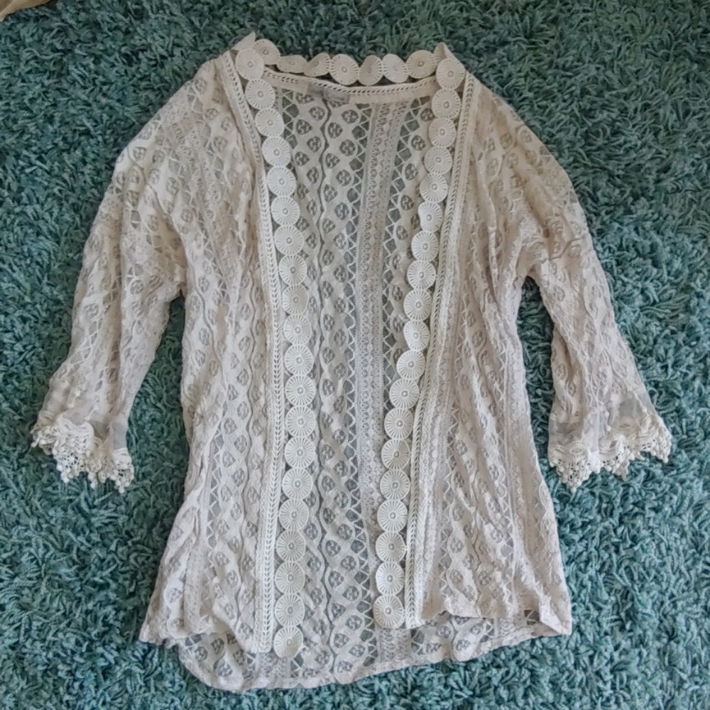 White Lace Kimono/Cover-up